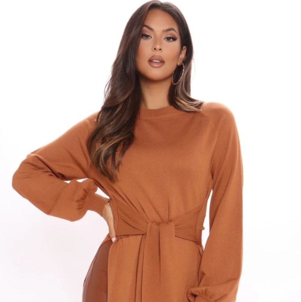 Fashion Nova Slit Just Got Real Long Sleeve Tunic